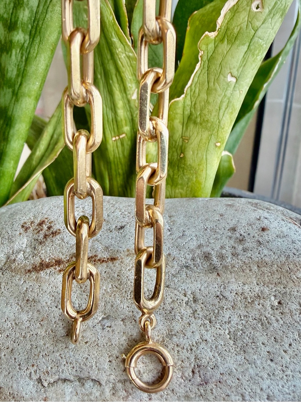 14 karat gold solid link Bracelet